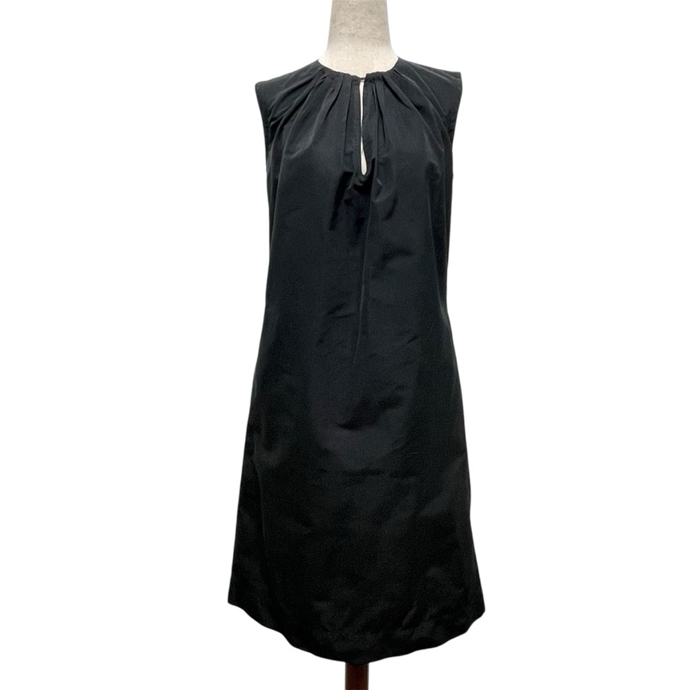 Boudicca Radzimir Silk Sleeveless Button Pleated Yoke Black Dress Size UK10 US 6